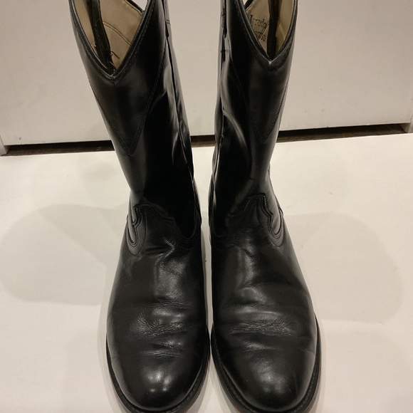 Laredo Women’s Black Leather Roper Cowboy Boots, Size 8.5 M - Picture 3 of 8